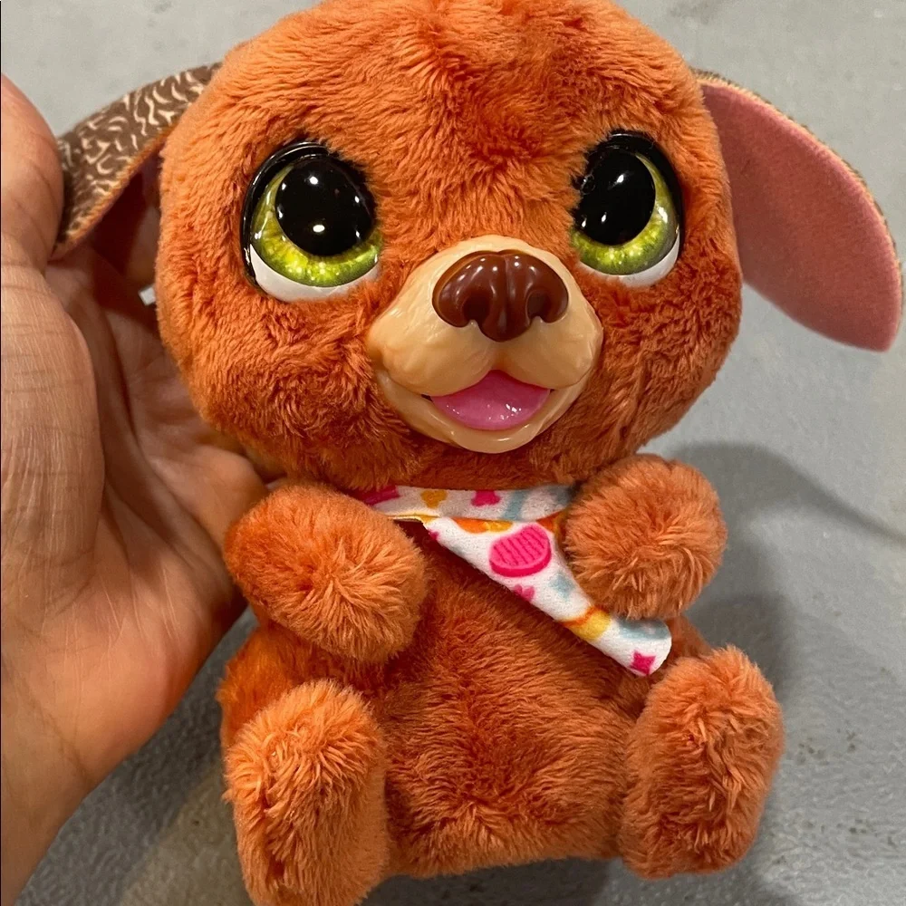 Cuddly Orange Plush Dog Toy with Big Eyes